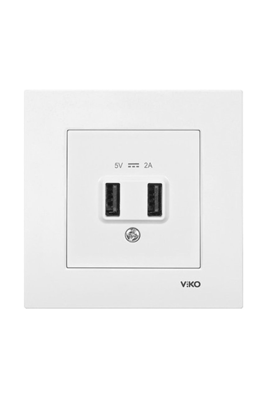 VIKO 90967101 K/M BEYAZ USB PRİZ MEK+KAPAK 5V-2A