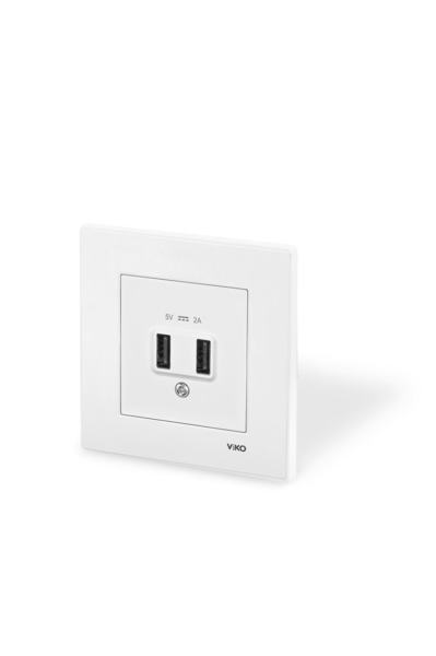 VIKO 90967101 K/M BEYAZ USB PRİZ MEK+KAPAK 5V-2A