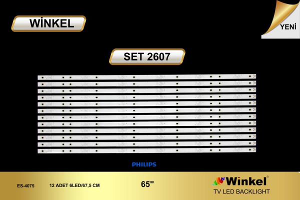 LCD LED-2607 TAKIM 12 Lİ-65PUS6504,70PUS7805/12,LBM650M0601-HF-4,TPT650J1-ES-4075-WİNKEL