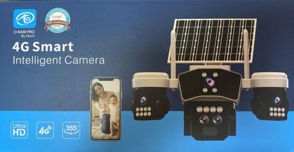 O-KAM 9095 4G SİM KARTLI Solar 3+3+3 - 9MP PTZ 10X OpticZoom3 Lens Köşeler Ayarlı Kamera