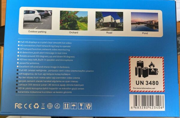 O-KAM 9095 4G SİM KARTLI Solar 3+3+3 - 9MP PTZ 10X OpticZoom3 Lens Köşeler Ayarlı Kamera