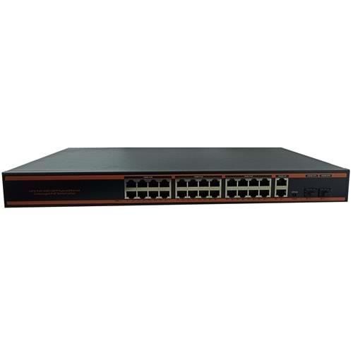 Nova ND1P2404LFGX 24 Port Poe+ 10/100 Mbps 2 Port 10/100/1000 Mbps Uplink 2 Port SFP Switc