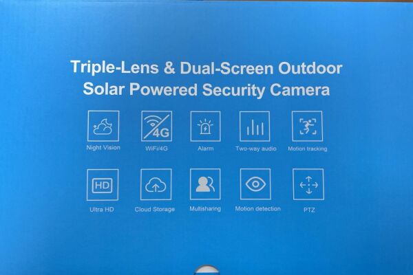 O-KAM 8060 3 Lens Siren + Mikrofon + Hoparlör Wifi Solar Güneş Panelli Kamera