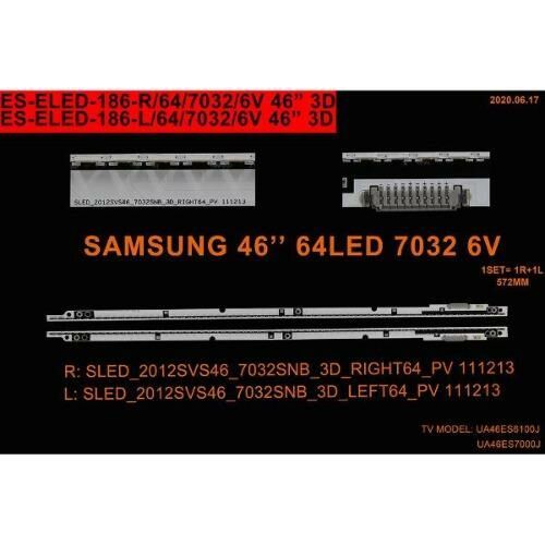 LCD LED-2168 2 Lİ ÇUBUK-2013SVS46,UE46F7500,BN96-25445A,2012SVS46-ELED186-WİNKEL