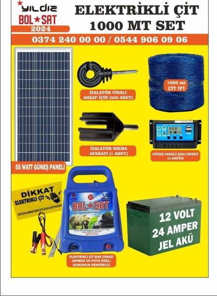 ELEKTRİKLİ ÇİT SETİ DOMUZ VE AYI 1000 MT LİK PAKET