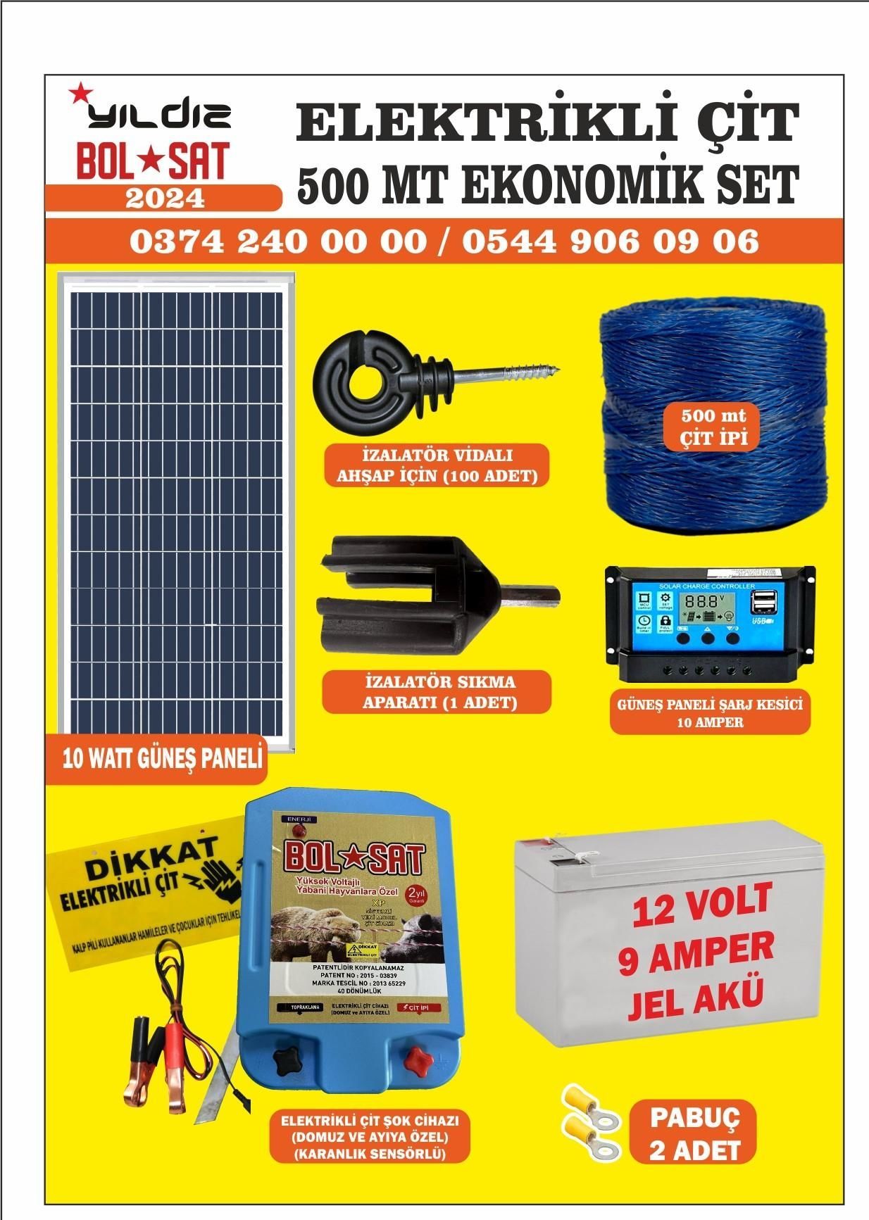 ELEKTRİKLİ ÇİT SETİ DOMUZ VE AYI İÇİN 500 MT LİK EKONOMİK PAKET