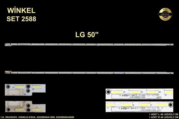 LCD LED-2588 2 Lİ ÇUBUK-6202B000A1800-V500DJ2-KS5A-50UH635V-ELED 639-WİNKEL