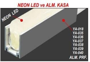NEON LED KANALI ALİMİNYUM YA-035-DIŞTAN DIŞA 13,60X8,30MM1 BOY 3 METRE FİYATIDIR