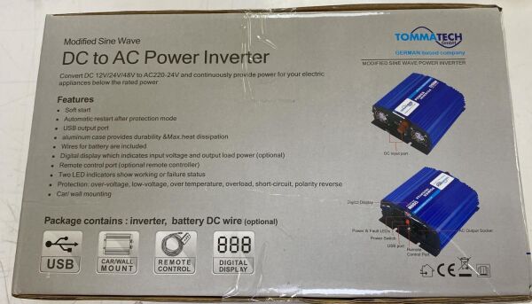 İNVERTER 1500 WATT 24 VOLT  MODİFİYE SİNÜS-TOMMATECH