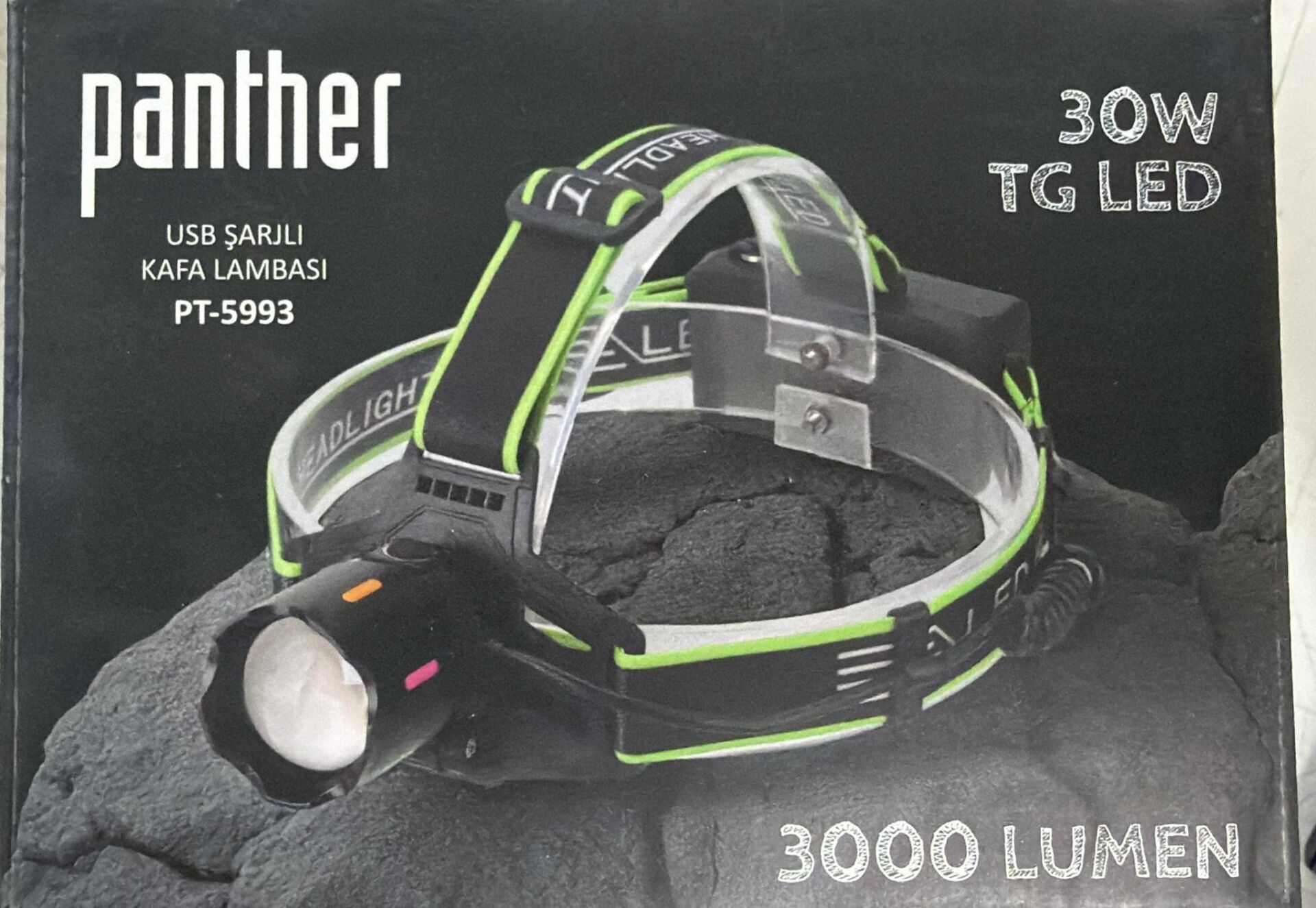 PANTHER PT-5993 USB ŞARJLI KAFA LAMBASI