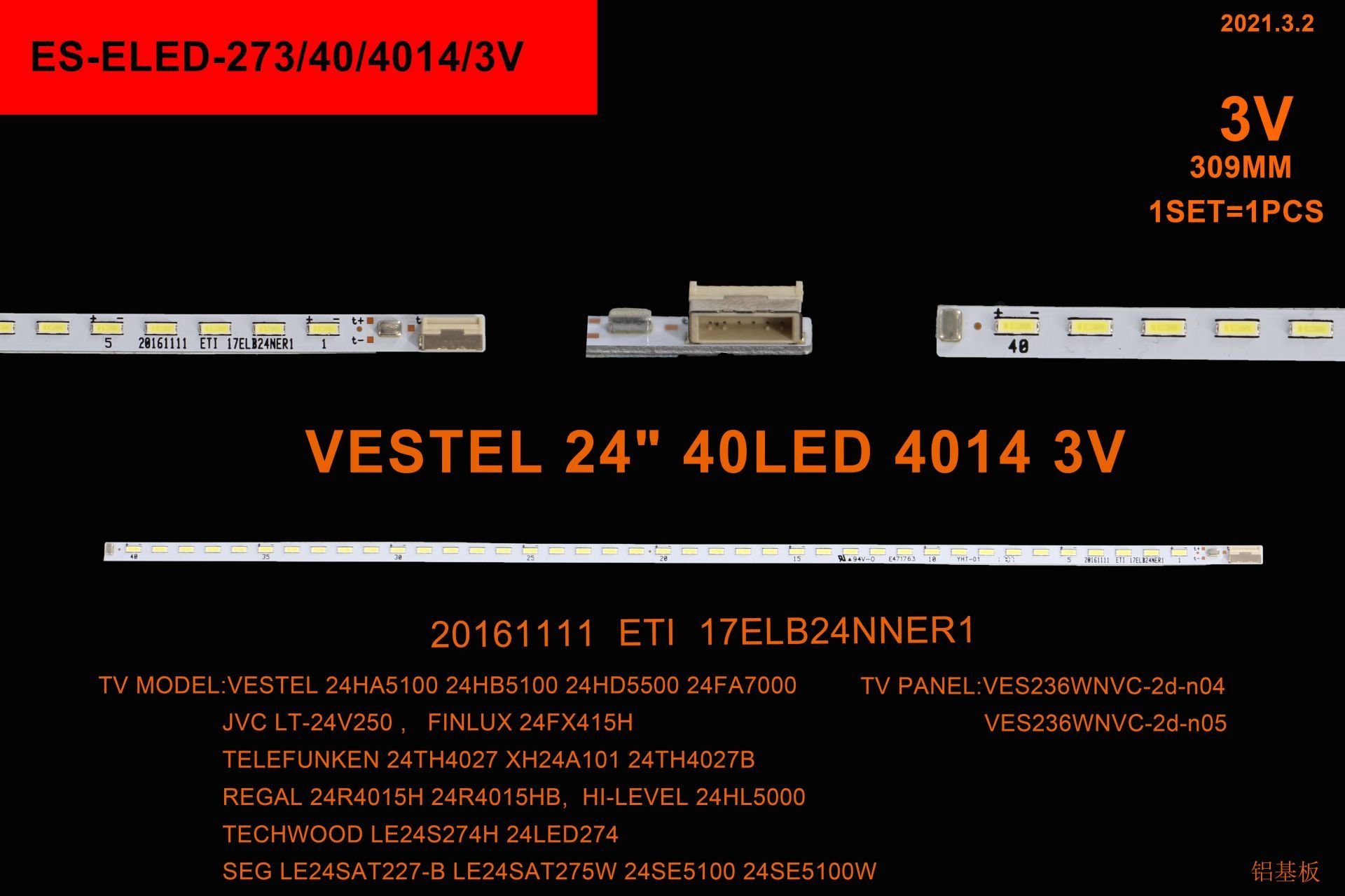 LCD LED 946-1 ÇUBUK-VES236WNVB-2D-N01-24TH4027-XH24A101-24HB5100B-ES-273-WİNKEL