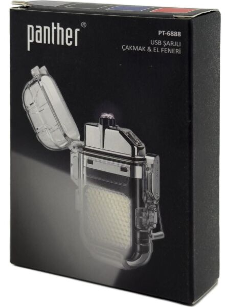 PANTHER PT-6888 USB ŞARJLI ÇAKMAK-FENER 4 RENK 800 LÜMEN