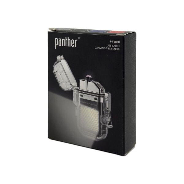 PANTHER PT-6888 USB ŞARJLI ÇAKMAK-FENER 4 RENK 800 LÜMEN