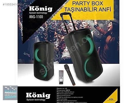 KÖNİG KNG-1100 2X20 CM 300 WATT UHF KABLOSUZ EL MİKROFONLU AKTİF KABİN HOPARLÖR