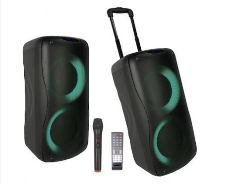 KÖNİG KNG-1100 2X20 CM 300 WATT UHF KABLOSUZ EL MİKROFONLU AKTİF KABİN HOPARLÖR