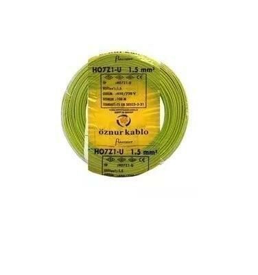 NHXMH YANMAZ KABLO 1,5 LUK SARI YEŞİL ÖZNUR-HES