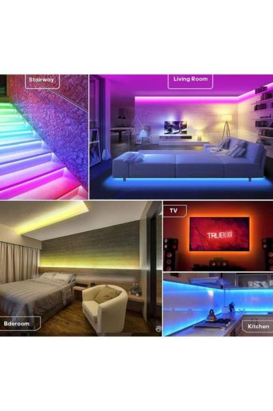 RGB ŞERİT LED SETİ ADAPTÖR KUMANDA DAHİL 5M