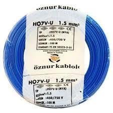 ÖZNUR NYA (H07V-U) 1.5MM KABLO MAVİ