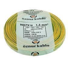 ÖZNUR NYA (H07V-U) 1.5MM KABLO SARIYEŞİL