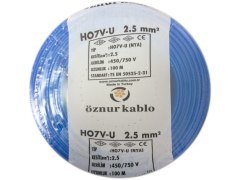 ÖZNUR NYA (H07V-U) 2.5MM KABLO MAVİ