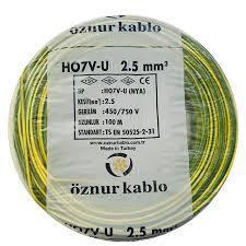 ÖZNUR NYA (H07V-U) 2.5MM KABLO SARIYEŞİL
