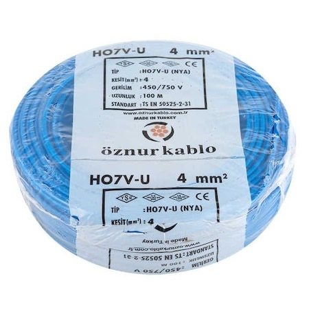 ÖZNUR NYA (H07V-U) 4MM KABLO MAVİ