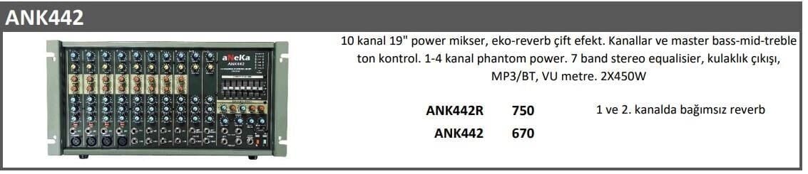 ATAK ANK442 EKO REVERB USB 2X450 WATT POWER MİKSER ANFİ