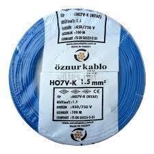 ÖZNUR NYAF (H07V-K) KABLO 1,5 MM MAVİ