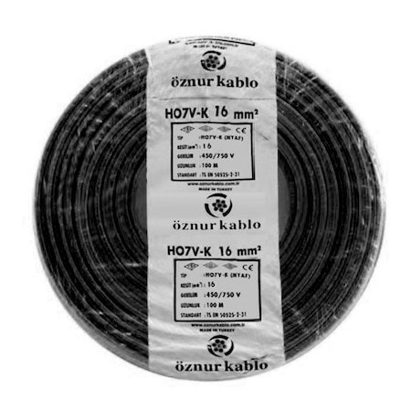 ÖZNUR NYAF (H07V-K) KABLO 16 MM SİYAH