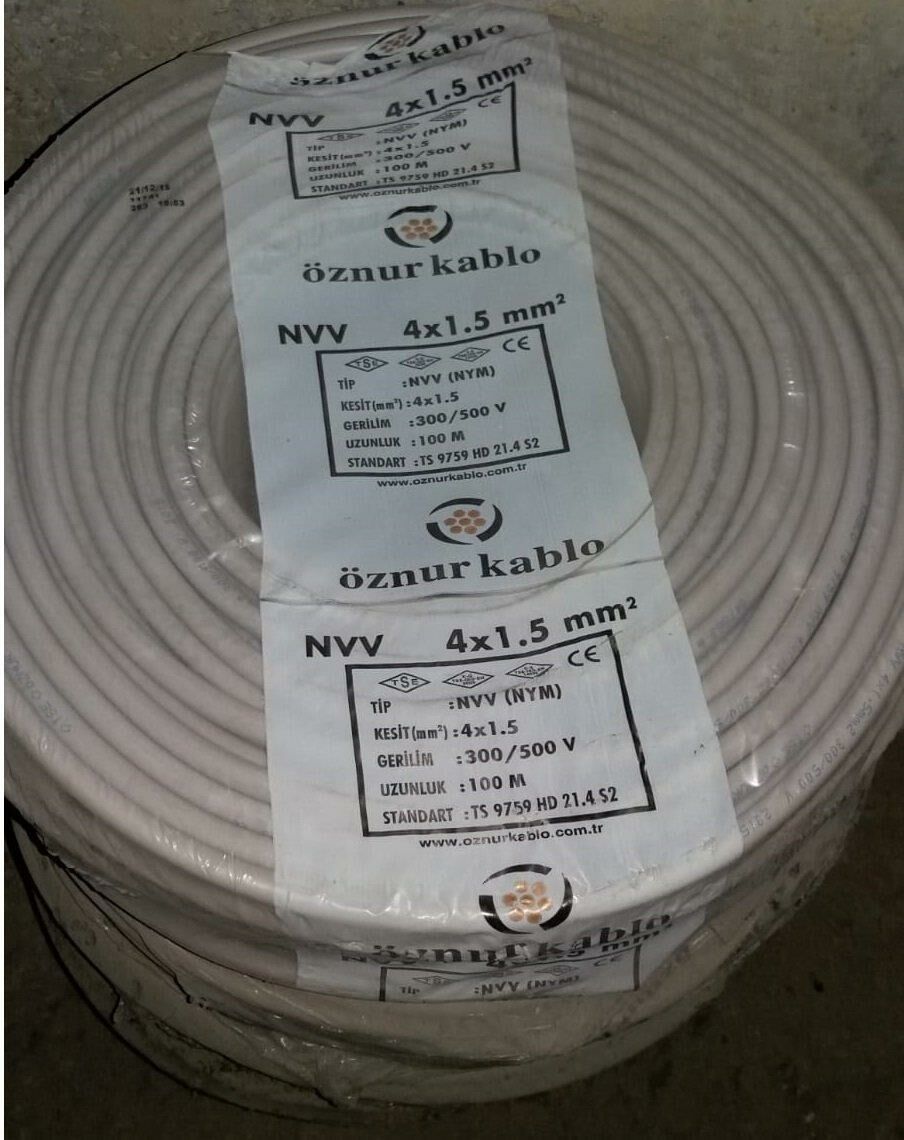 ANTİGRON KABLO NYM 4X1,5 ÖZNUR