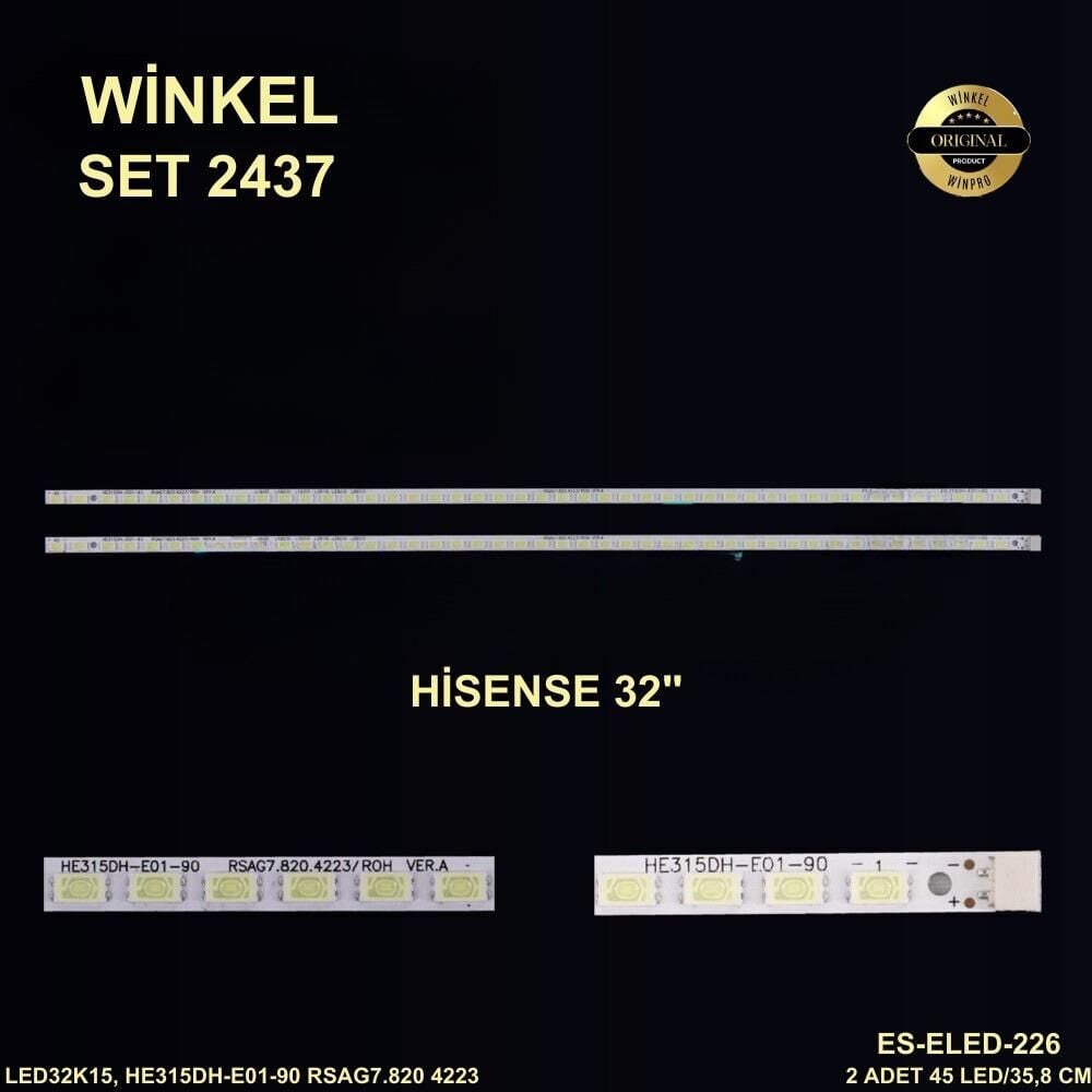TV LED BAR 2437 2 Lİ ÇUBUK-LED32K15-HE315DH-LED32K11-WİNKEL
