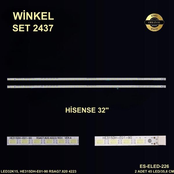 TV LED BAR 2437 2 Lİ ÇUBUK-LED32K15-HE315DH-LED32K11-WİNKEL