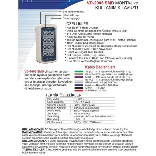 VD-2005 TELEFON ARAMA MODÜLÜ