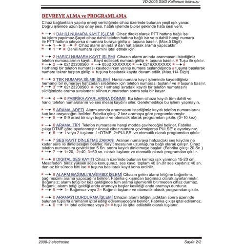 VD-2005 TELEFON ARAMA MODÜLÜ