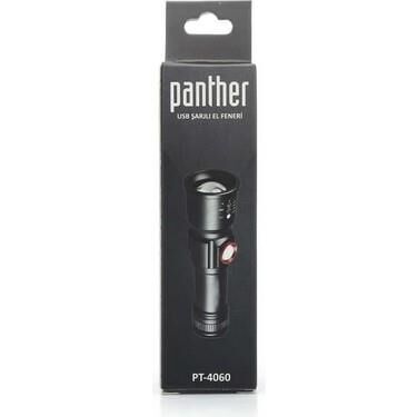 PANTHER PT-4060 USB ŞARJLI METAL AVCI EL FENERİ