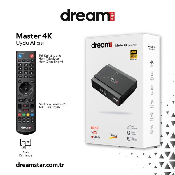 DREAMSTAR MASTER 4K LİNUX 4K ULTRA HD WİFİ USB UYDU ALICISI