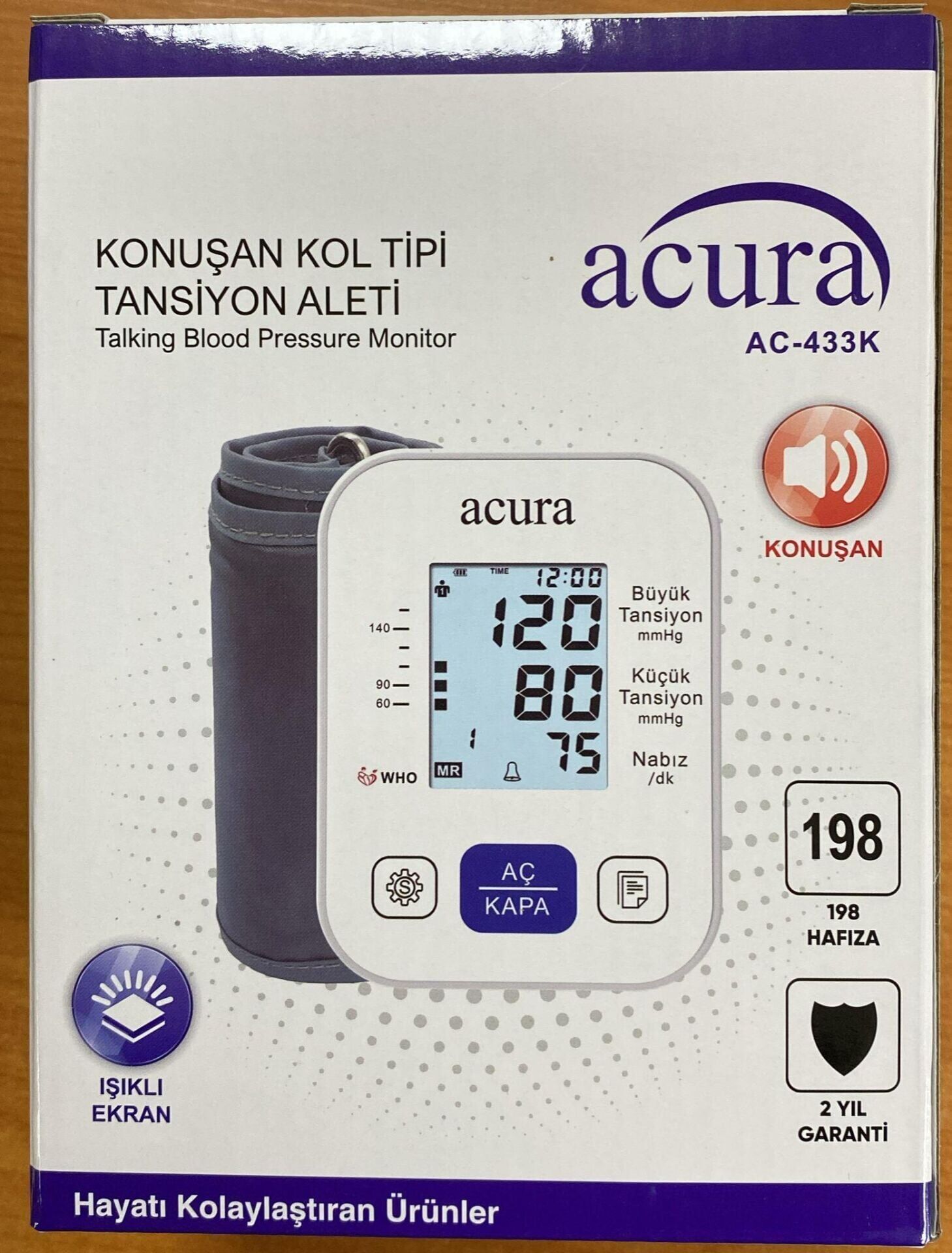 ACURA AC-433K KONUŞAN TANSİYON ALETİ KOLDAN ÖLÇME