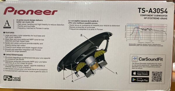 PİONEER TS-A30S4 1400 WATT 30 CM SUBWOOFER