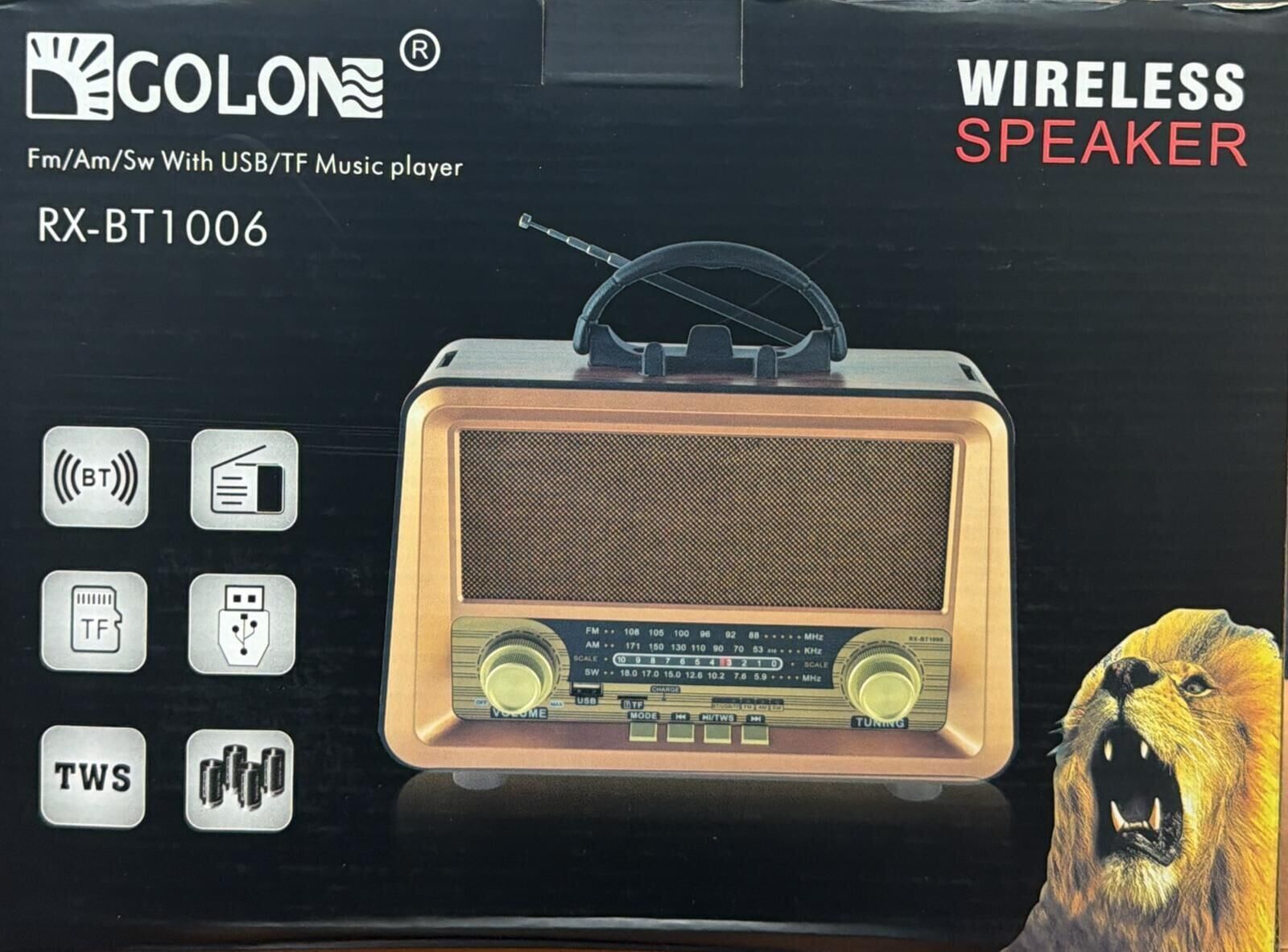 GOLON RX-BT1006 BLUETOOTH USB NOSTALJİK ŞARJLI RADYO