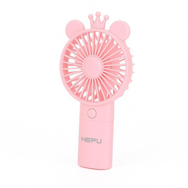 HEPU HP-F05 USB Şarjlı El Tipi Mini Fan – Taç Figürlü Sevimli Tasarım, Hafif ve Taşınabili