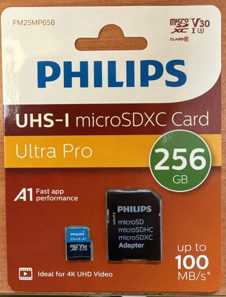 Philips 256Gb FM25MP65B Class10 U3 4K V30 MicroSd Drone Hafıza Kartı