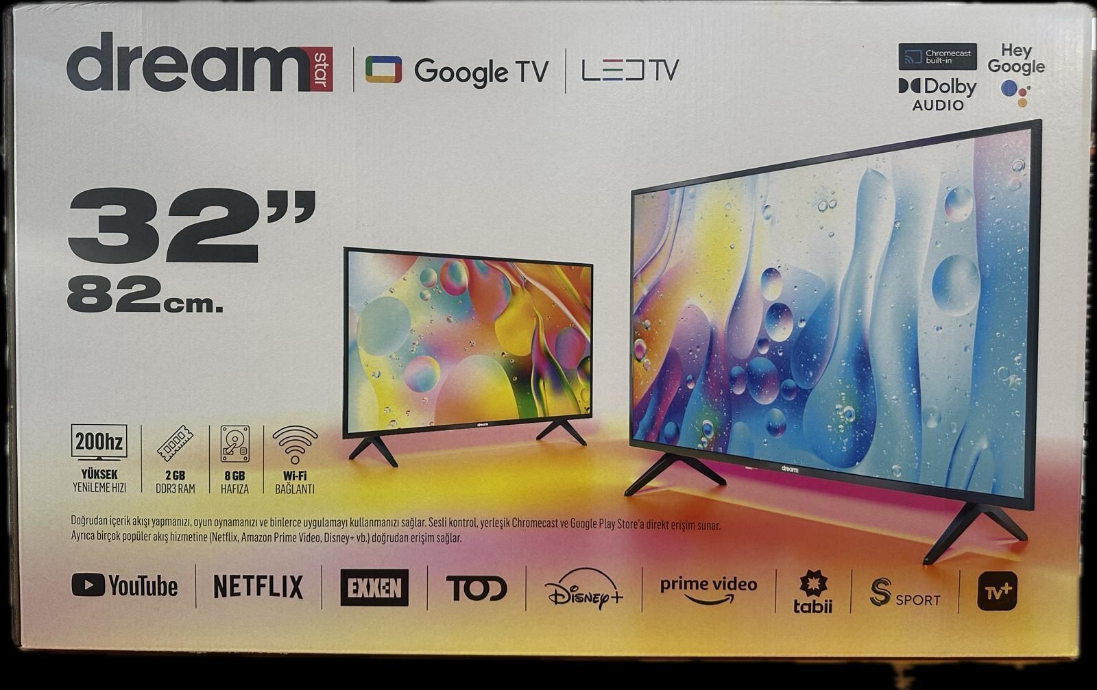 DREAMSTAR 32'' 82CM SMART GOOGLE TV UYDULU LED TV 32DSE101