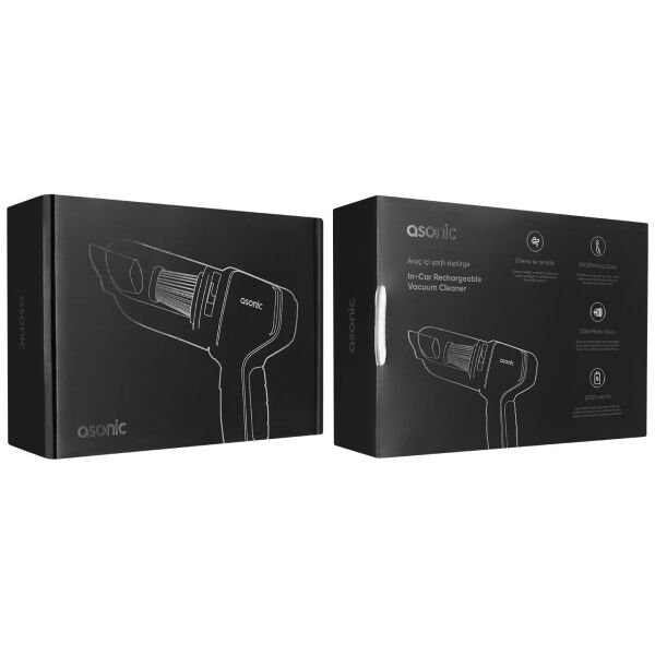Asonic S2025 Gri/Siyah Kablosuz Üflemeli Mini Araç El Şarjlı Süpürgesi 120W 2000mAh 9000PA