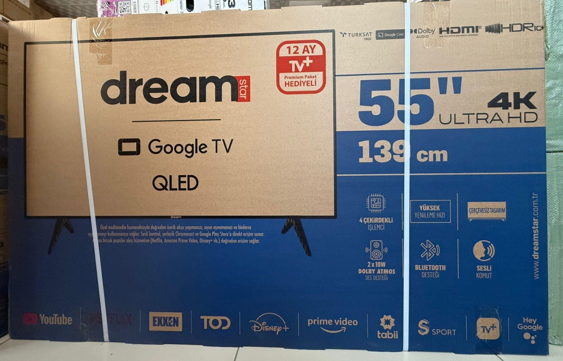 DREAMSTAR 55'' 140CM 4K ULTRA HD SMART GOOGLE TV UYDULU LED TV