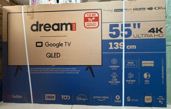 DREAMSTAR 55'' 140CM 4K ULTRA HD SMART GOOGLE TV UYDULU LED TV
