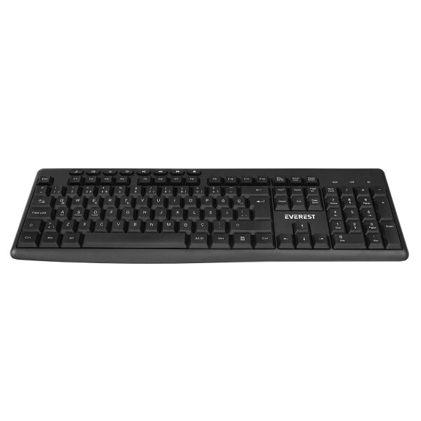 Everest KM-719 Siyah Ikisi bir arada 2 in 1 Kablosuz Q Multimedia Klavye + Mouse Set
