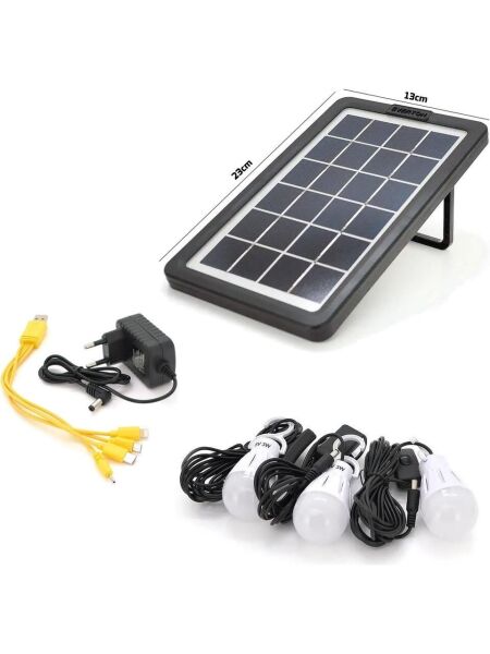 Everton Rt-999 SolarPanelli /Ledli Güneş Enerjili Radyo Usb/ 3 Adet Ampul Şarjlı (Solar 9V