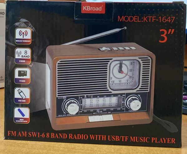 KBROAD KTF-1647 NOSTALJİK RADYO BLUETOOTH USB MİCROSD