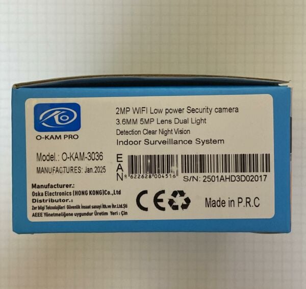 O-KAM-3036 Wifi Kamera Bataryalı 2 Gün Şarj Mikrofonlu