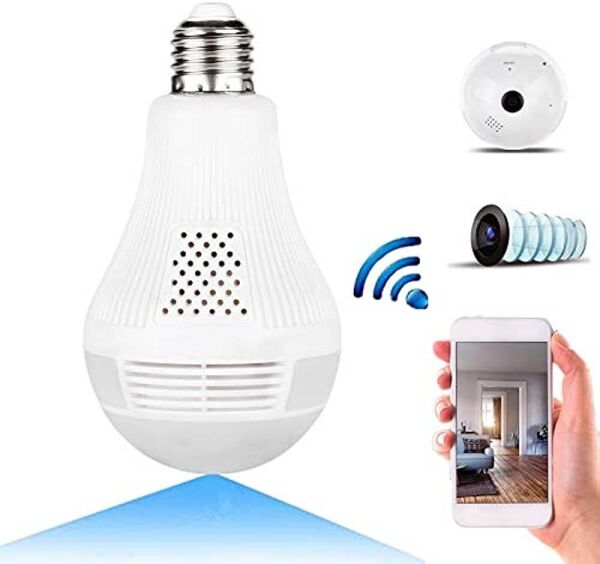 GLRTECH V9 V-01 360 DERECE WİFİ MİCRO SD KAYITLI E27 DUYLU AMPÜL KAMERA GECE GÖRÜŞLÜ